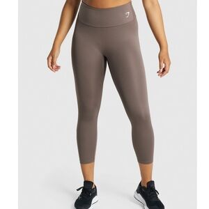 GymShark Brown High-Waisted 7/8 Leggings 24” Waist / 22” Inseam